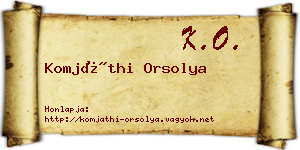 Komjáthi Orsolya névjegykártya